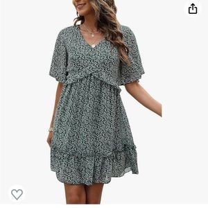 Amazon short sleeve green dress